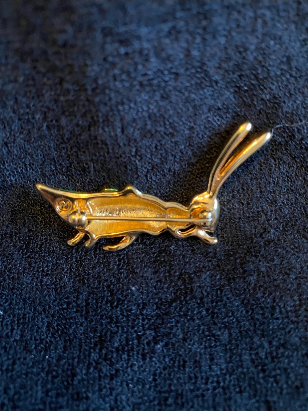 swarovski Gold-Tone
Grasshopper Brooch pin with Green Enamel and Clear Stone - Picture 2 of 3